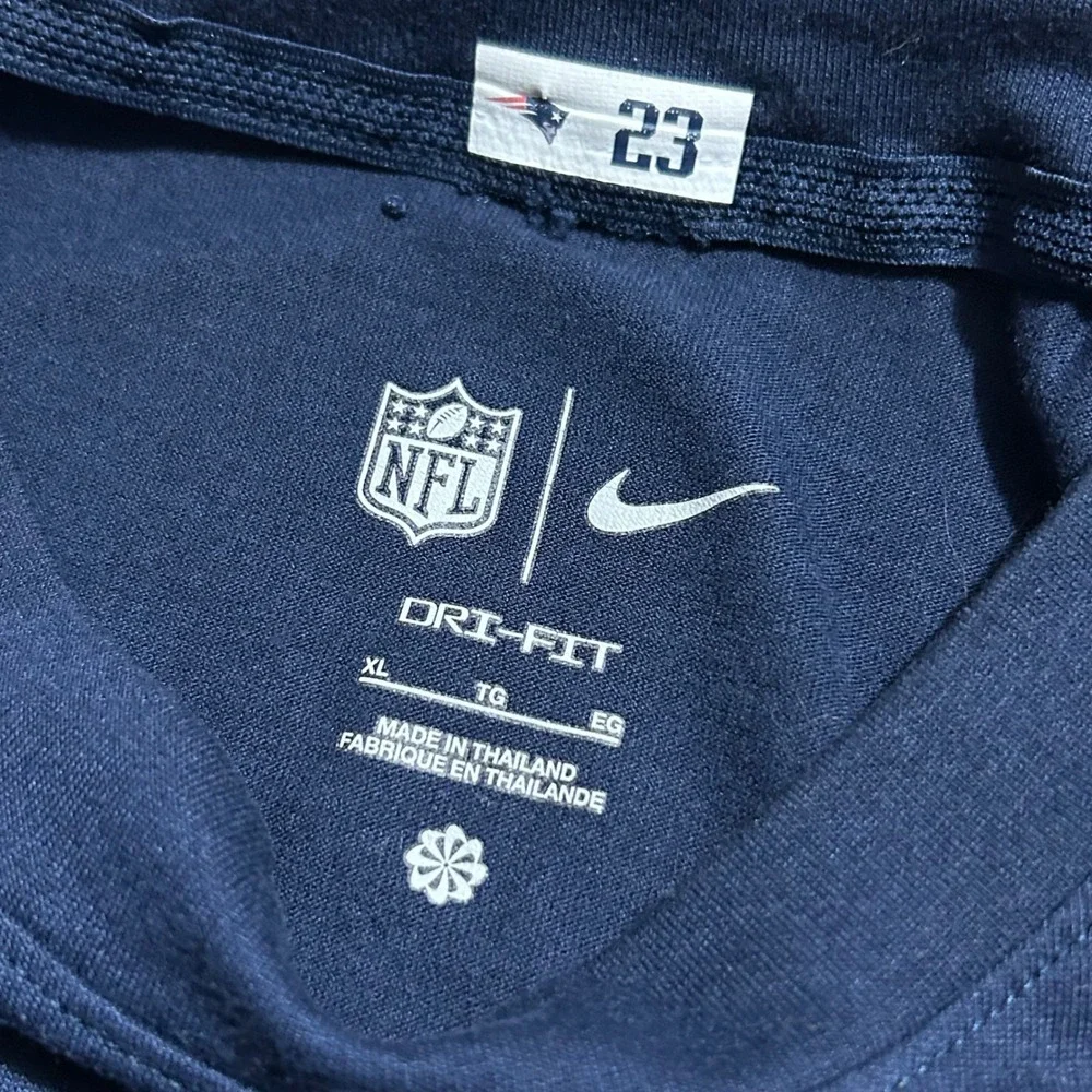 Nike New England‎ Patriots T-Shirt XL Navy Blue Dri-FIT Kyle Dugger Team Issue